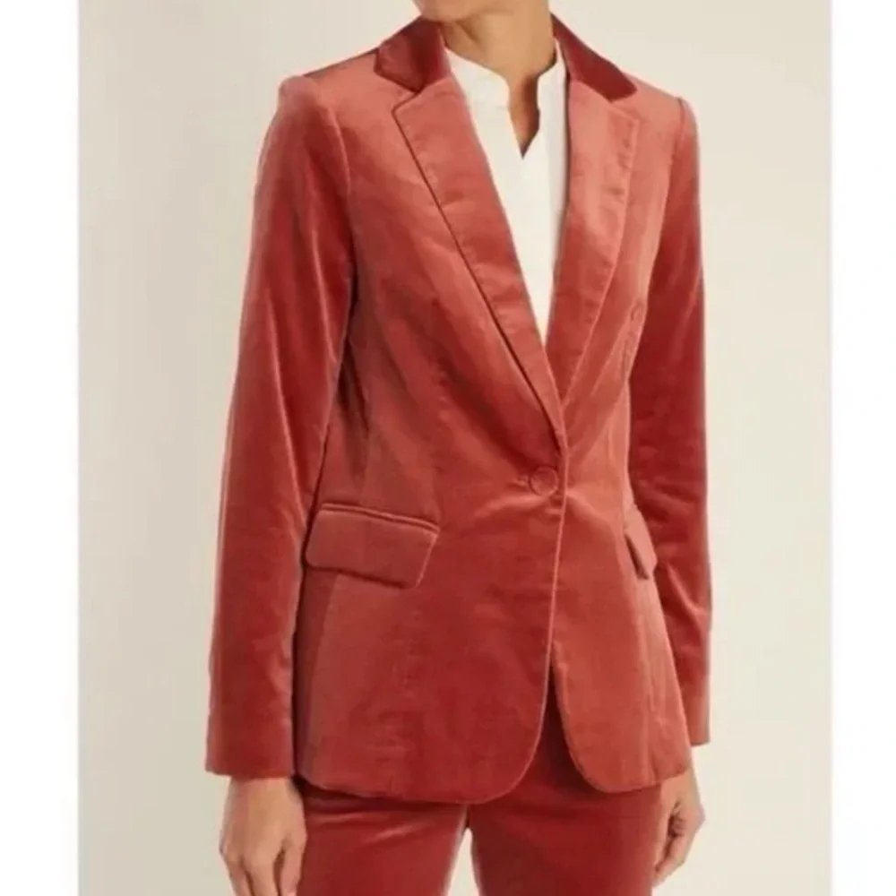 Frame Denim Women's Terracotta Velvet Blazer size 6 - Picture 3 of 7